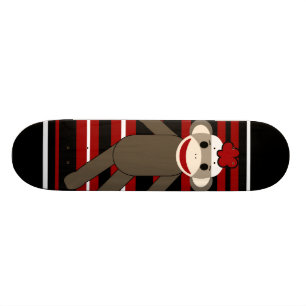 Skate Assento listrado branco preto vermelho da menina