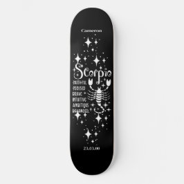 Skate Astrologia - Quadro Preto com Símbolo Escorpião