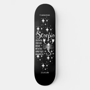 Skate Astrologia - Quadro Preto com Símbolo Escorpião