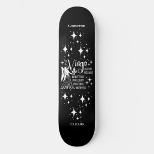 Skate Astrologia - Quadro Preto com Símbolo Virgo