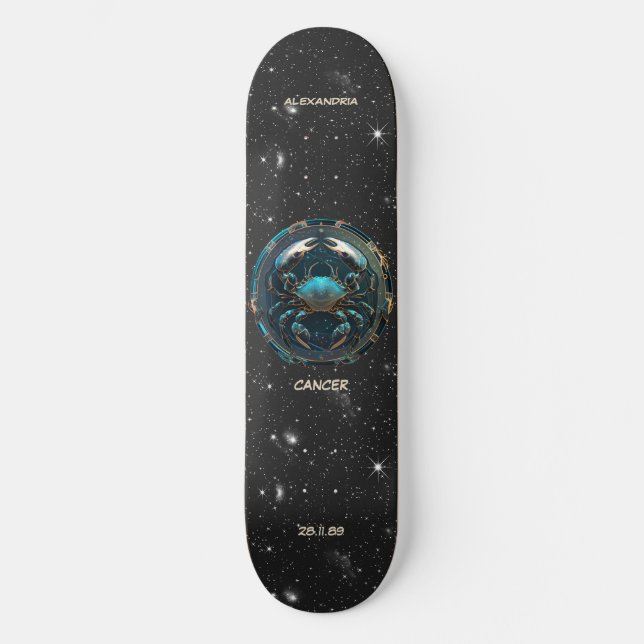 Skate Astrologia Símbolo Zodiac Cancer Personalizado (Frente)