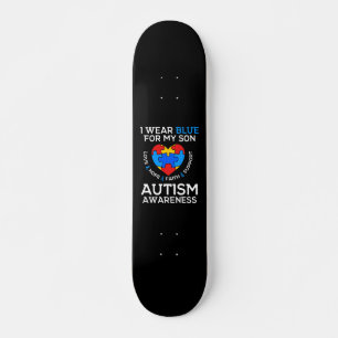 Skate Autismo Consciência Eu Visto Azul Para Meu Filho