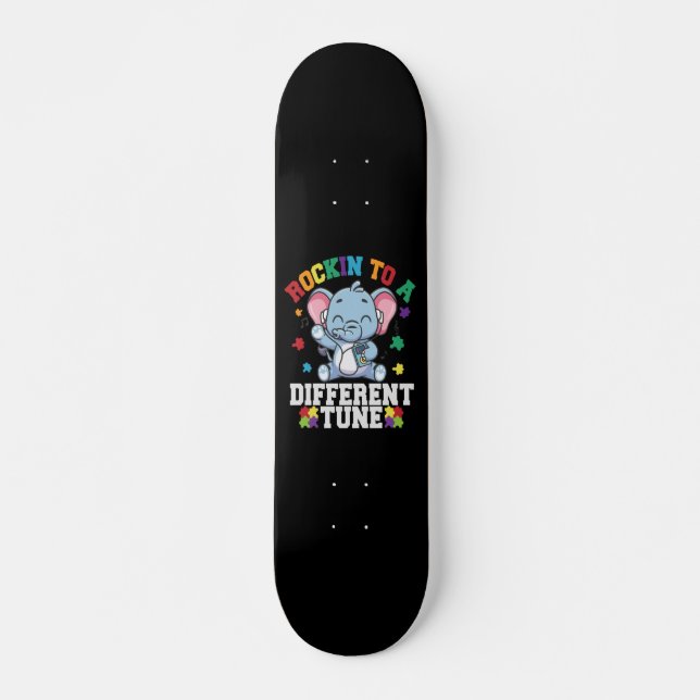 Skate Autismo de elefante giro em sintonia diferente (Frente)