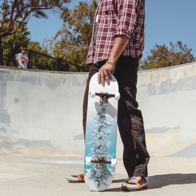 Skate Azul-árctico congelado faísca prateada evergreen (Ao ar livre 2)