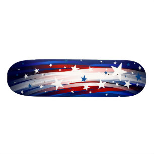 Skate Azul branco vermelho   da bandeira dos Estados