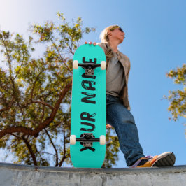 Skate Azul Céu Neon Fluorescente