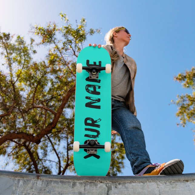 Skate Azul Céu Neon Fluorescente (Ao ar livre 1)