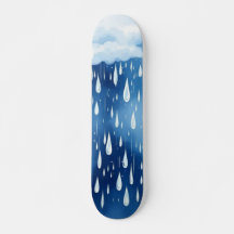 Azul Chuva Branca Cai Padrão do Dia de Chuva