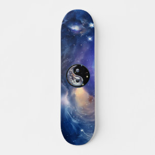 Skate Azul cósmico Yin Yang