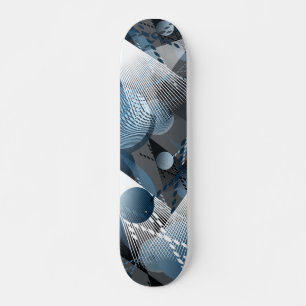 Skate Azul e cinza. Abstração.