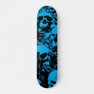 Skate Azul-Grunge Skulls