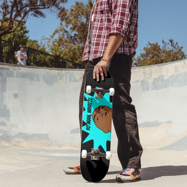 Skate Azul Negro Yo Man o que você quer Histórias em qua (Ao ar livre 2)