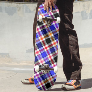 Skate Azul Preto Multicor Flanela Xadrez Tartã