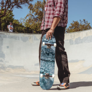 Skate Azul Teal Oceânico Brilho Glam 1
