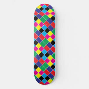 Skate azul vermelho-preto vermelho-vermelho-preto ciano