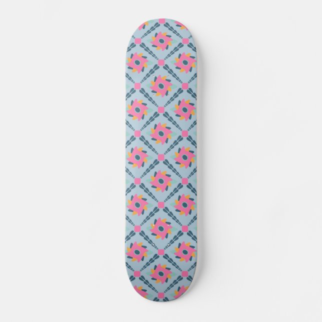Skate Azulejo decorativo colorido (Frente)
