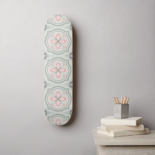 Skate Azulejos Florais Pastel Verde
