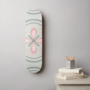 Skate Azulejos Florais Verde Pastel