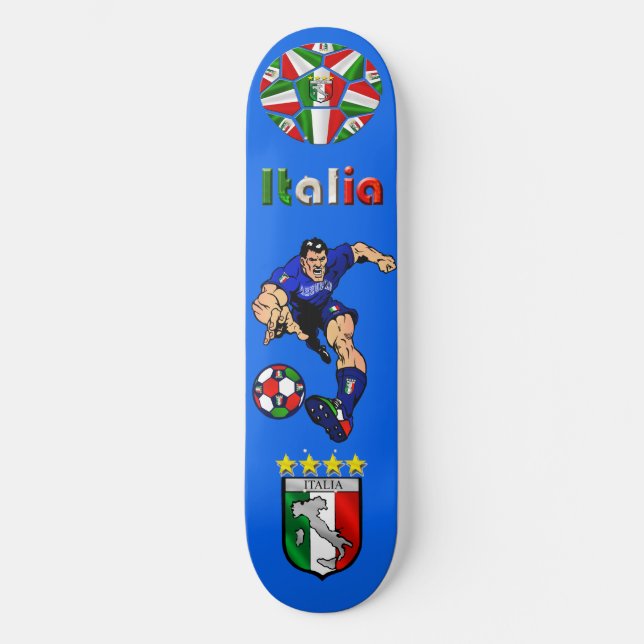 Skate Azzurri Man - Ideias de presente de futebol italia (Frente)