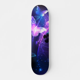 Skate Background with Night Butterflies