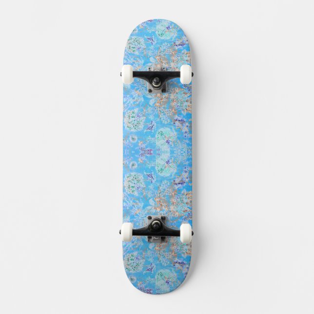 Skate Banda floral azul-branca (Frente)