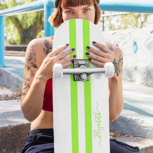 Skate Bandas de Corrida Branca Verde Legal Moderna Monog