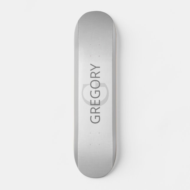 Skate Bandas de Ombre Silver Faux Contemporâneas e Cinza (Frente)