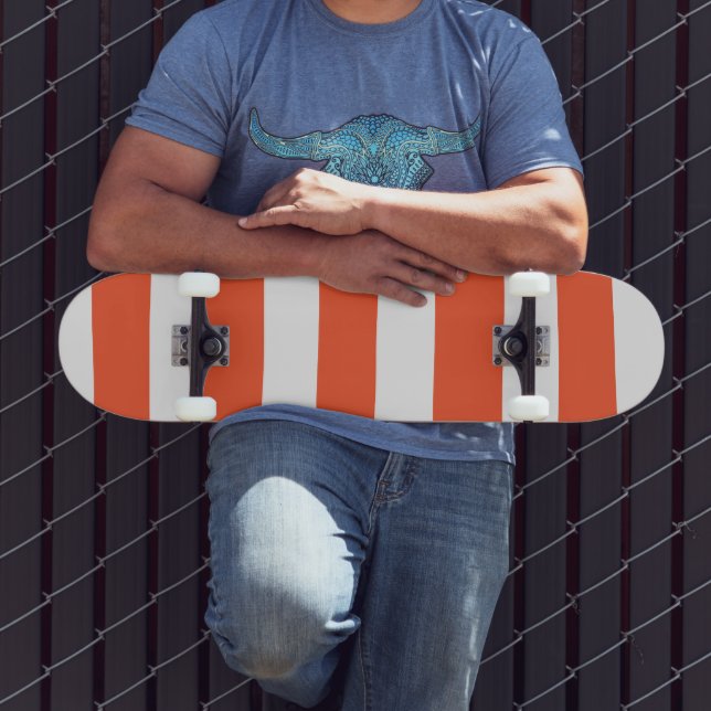 Skate Bandas irregulares - Laranja e branco (Ao ar livre 3)