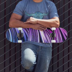Skate Bandas pretas, brancas e roxas