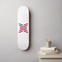 Skate Bandeira Americana Abstrata Letra X