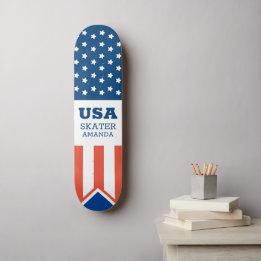 Skate Bandeira Americana EUA Personalizado Patriótico