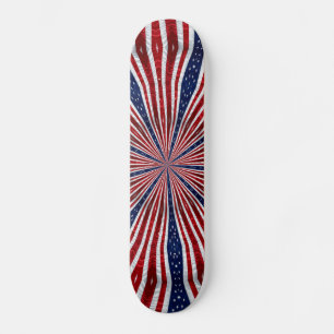Skate Bandeira Americana Kaleidoscope Abstrato 2