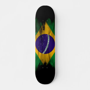 Skate Bandeira brasileira pincelada, bandeira nacional