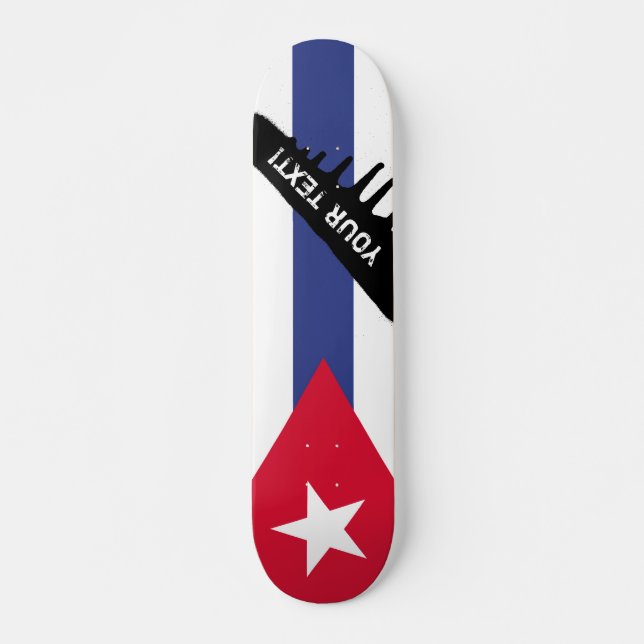 Skate Bandeira clássica de Cuba (Frente)