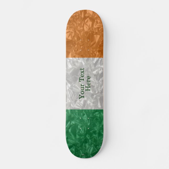 Skate Bandeira da Irlanda - Desenhada (Frente)