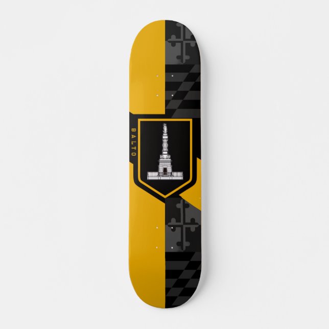 Skate Bandeira de Baltimore, Maryland (Frente)