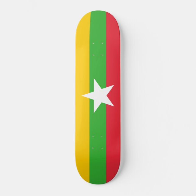 Skate Bandeira de Mianmar (Birmânia) (Frente)