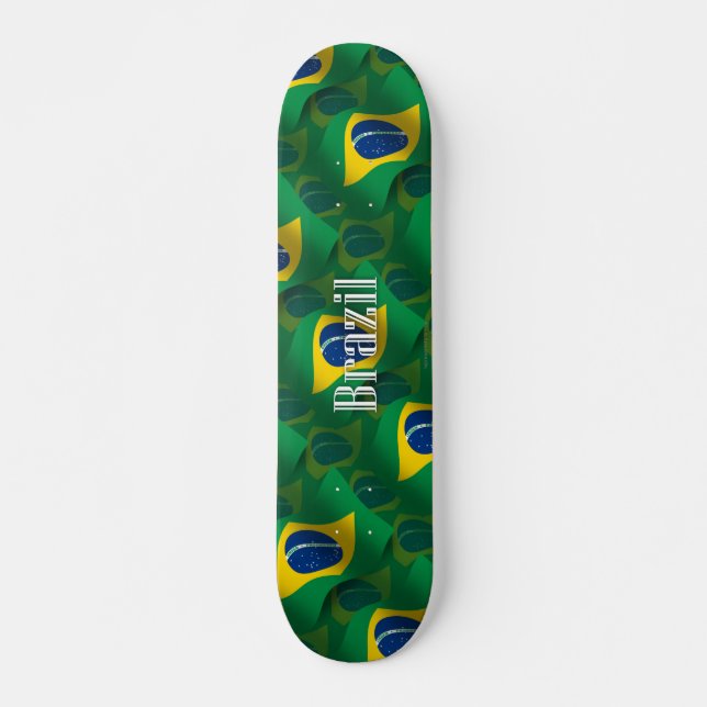 Skate Bandeira de ondulação de Brasil (Frente)
