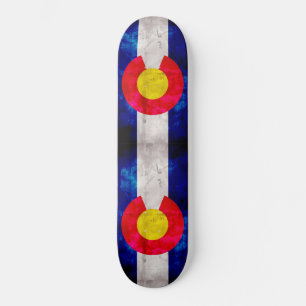 Skate Bandeira do Estado do Colorado Vintage Desgastada