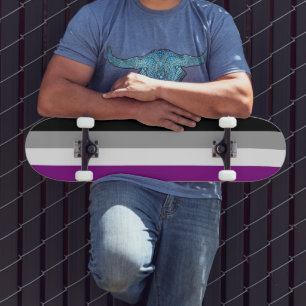 Skate Bandeira do orgulho assexual de SlipperyJoe enfati