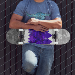 Skate Bandeira do Orgulho Boho Geométrico Mod Retro Grey