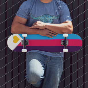 Skate Bandeira do orgulho da poliamoria tricolor do Slip