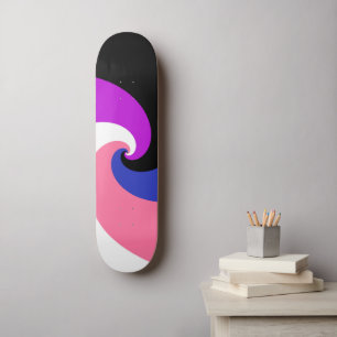 Skate Bandeira do Orgulho de Abstrato de Espiral Groovy