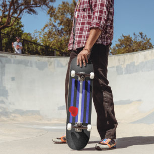 Skate bandeira do orgulho de couro SlipperyJoe's preta a