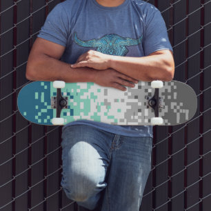 Skate Bandeira do Orgulho Frayromântico Abstrato Pixelad