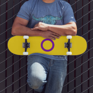 Skate Bandeira do orgulho intersexo SlipperyJoe's fundo 