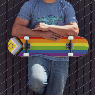 Skate Bandeira do orgulho intersexo SlipperyJoe's fundo