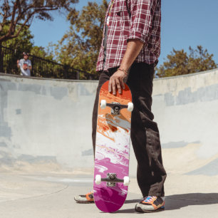 Skate Bandeira do Orgulho Lésbico abstrato