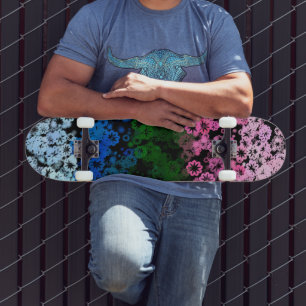 Skate Bandeira do Orgulho Omniromântico Floral Fofo e Gr