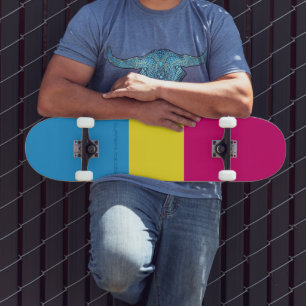 Skate bandeira do orgulho pansexual SlipperyJoe rosa âmb